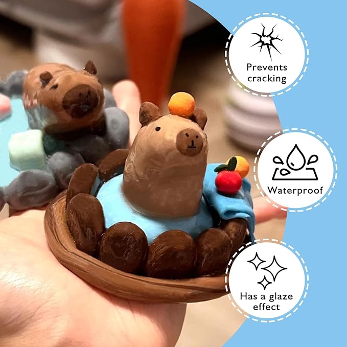 200ml Air Dry Clay Varnish，Air Dry Clay Sealant for Airdry Clay，Air Dry Clay Glaze Can Not Only Used to Prevent Clay Cracking, Scratches, and Wear,It Can Also Having a Matte Glaze Effect (Matte)