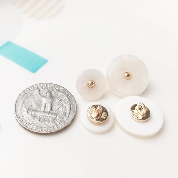 20PCS Sewing Button, White Metal Buttons Suitable for Children's/Women Cardigan Decorative Button (12.5mm)