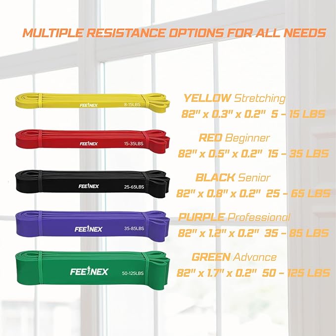 Resistance Bands for Men and Women - Exercise Set for Fitness Training, Body Stretching, Physical Therapy, Muscle Building, Strength Training
