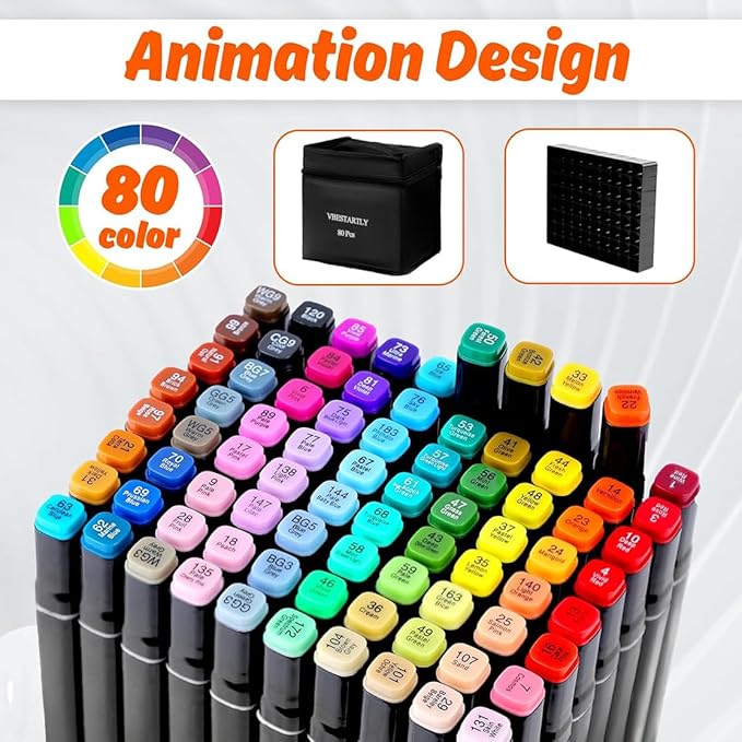 168 Colors Alcohol Markers with Base, Permanent Dual Tip Art Markers for Adults Anime Coloring Sketch Illustrations Pefect for Gift- Refillable