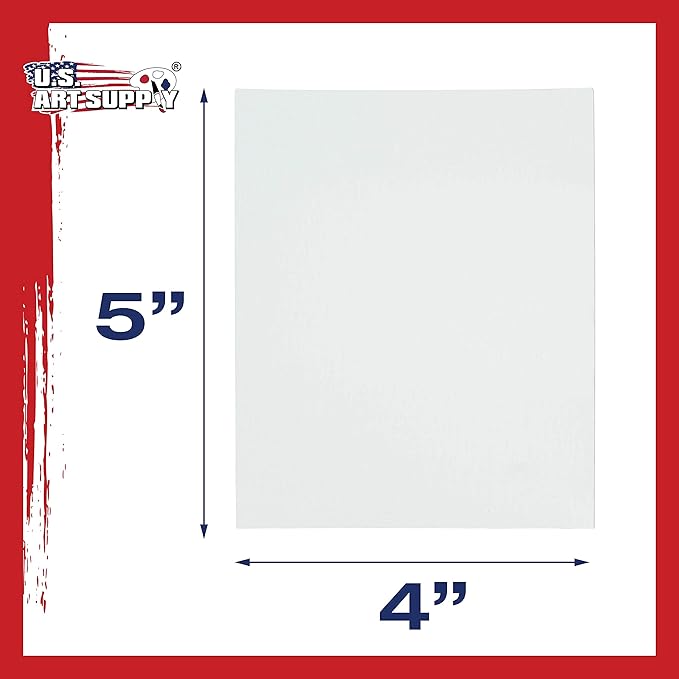 US Art Supply 4 X 5 inch Professional Artist Quality Acid Free Canvas Panel Boards for Painting 12-Pack (1 Full Case of 12 Single Canvas Board Panels)