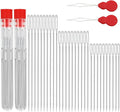 DTDNZKN 60 PCS Large Eye Hand Sewing Needles Set - 3 Sizes Leather Embroidery Thread Needles, Stainless Steel Hand Quilting Needles with Threader - Ideal for Hand Sewing, Art, and Crafts