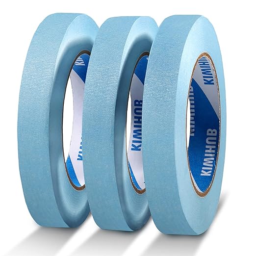 Light Blue Painters Tape,0.7" x 60 Yards x 3 Rolls (180 Yards Total) - Medium Adhesive Masking Tape for Painting,Labeling,DIY Crafting,Decoration and School Projects