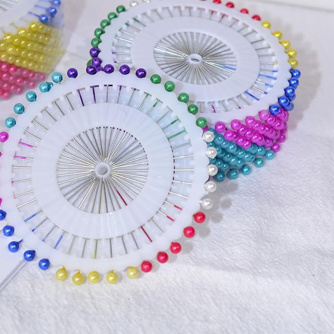 960pcs Straight Pins Sewing Set, 2 Rolls of 480pcs Each, Multi-Color Pins for Fabric, Hijab Pins & Backpack Sewing for Christmas & Other Crafts Making