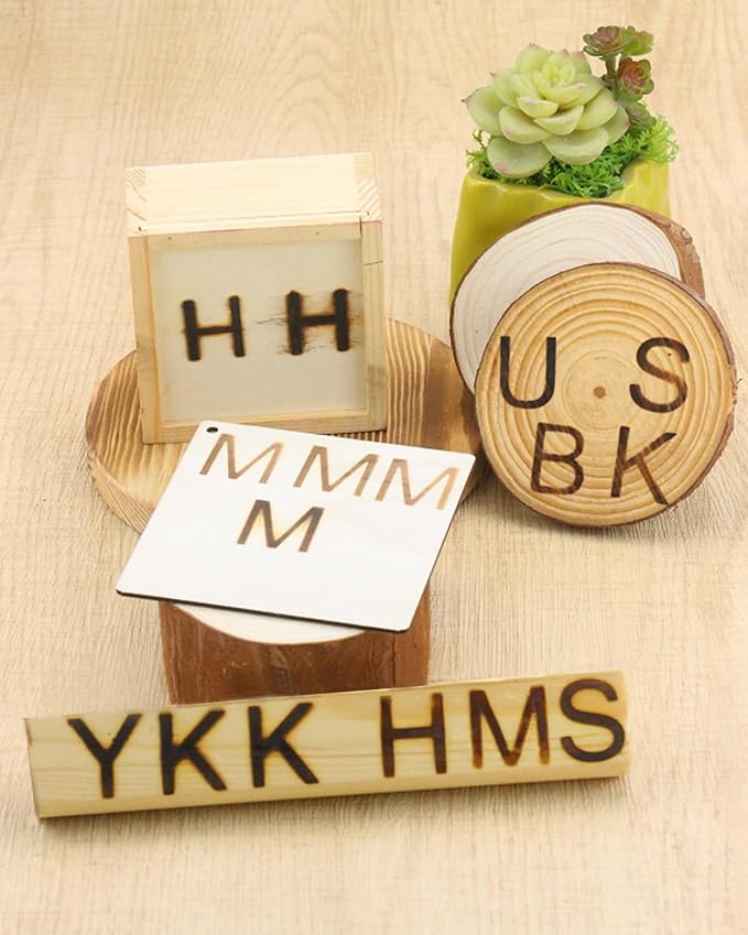 1" 26Pcs Wood Burning Letter Kit, Wood Burning Letters for Wood Branding Leather Crafting, DIY Gifts for Christmas Wedding Birthday Beginners, with 100W Electric Branding Iron and Wood Handle