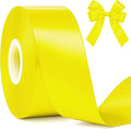 Fullive 1 1/2 Inch Ribbon for Gift Wrapping, 30 Yards Lemon Yellow Ribbons for Crafts, Polyester Satin Ribbon for Birthday Holiday Christmas Decorations DIY Bows Wrapping Bouquet Floral Arrangements