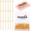 18K Gold Plated Open Eye Pins Non Tarnish 35mm 150pcs for Jewelry Making Findings