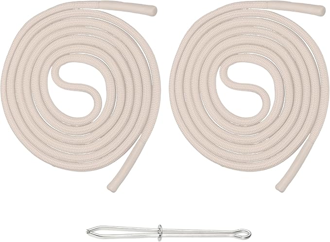 uxcell 2pcs 53inch Drawstring Cords Replacement Drawstring Hoodie String Sewing Tool with Easy Threader for Hoodie Sweatpants Jackets Pants Hats Coats Bags, Khaki