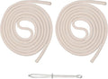 uxcell 2pcs 53inch Drawstring Cords Replacement Drawstring Hoodie String Sewing Tool with Easy Threader for Hoodie Sweatpants Jackets Pants Hats Coats Bags, Khaki