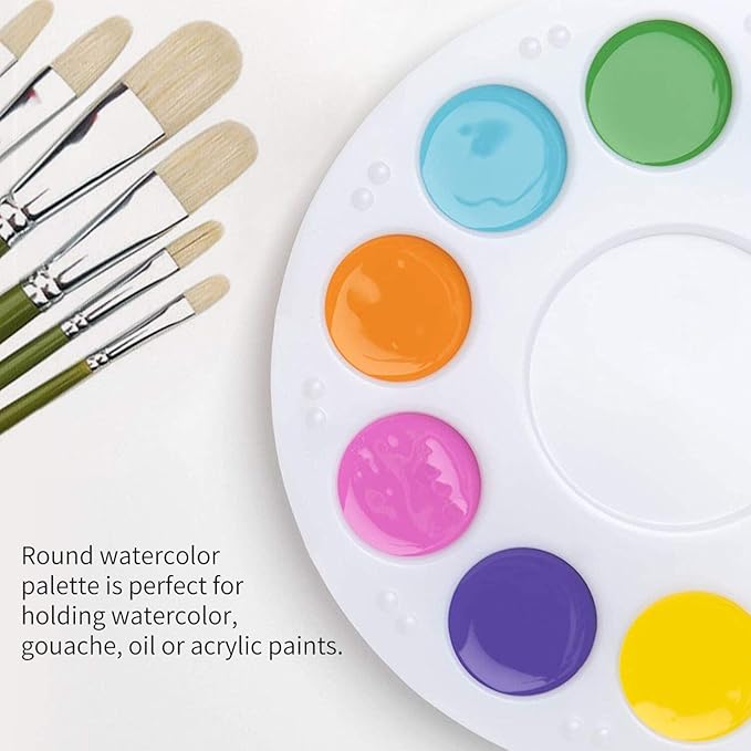 Paint Tray Palettes, 6 Pack, Painting Supplies, Painting Palette for Kids, Plastic Palette