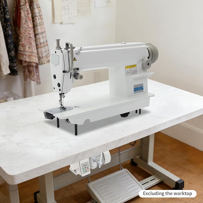 Industrial Straight Stitch Sewing Machine, 500W Adjustable Speed and Stitchs Distance Sew Machine with Reverse Sewing Function,Upholstery Sewing Machine with Motor,Stitch Length Adjustable to 0.2in