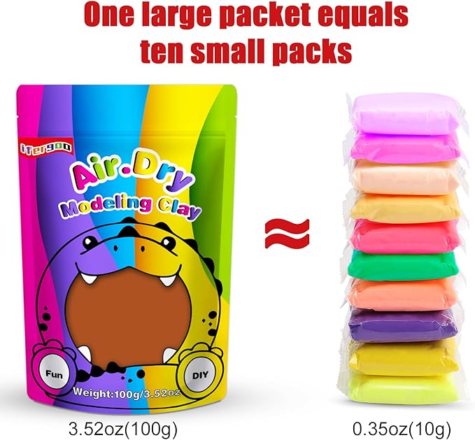iFergoo Brown Air Dry Clay, DIY Creative Modeling Clay for Kids, Super Light Magic Clay for Kids Age 3-12, Safe & Non-Toxic, Molding Clay for Sculpting, Great Gift for Boys & Girls