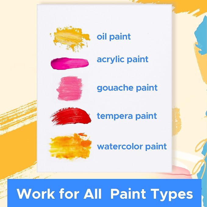 Canvases for Painting 28 Pack, 9 x 12 inch Blank Painting Canvas Boards, Primed Acid-Free 100% Cotton Canvas Panels for Acrylic Oil Tempera Watercolor, Art Supplies for All Skill Level