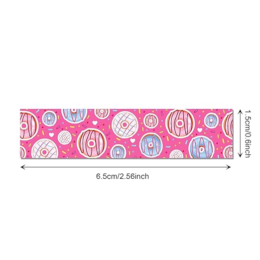 Donut Washi Tape Set 12 Rolls, Candy Cake Themed DIY Decorative Tape for Scrapbook Decorating, Art Journaling Accessories and Craft Projects