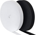 5/8 Inch 2 Rolls Elastic Band Roll Elastic Spool Stretch Strap for Sewing Trouser Skirt (White 11Yard, Black 11Yard)