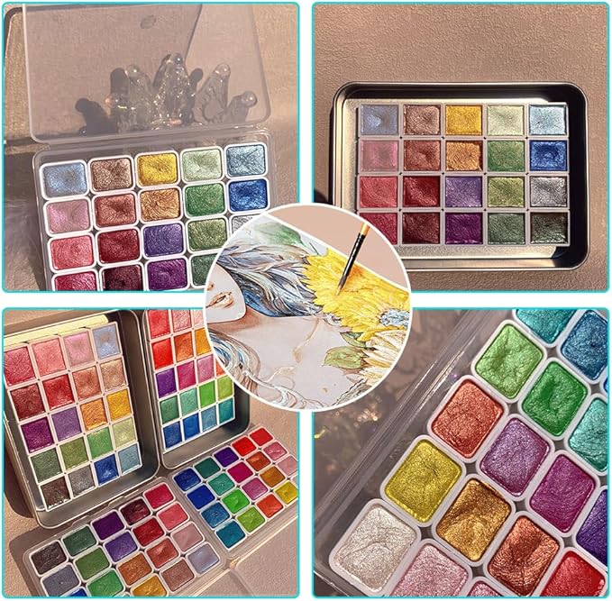 20 Colors Watercolor Painting Set, 2026 New Mini Forestry Shifting Watercolor Painting Set, Crafts Painting Supplies, Drawing Christmas Gifts for Teens Girls Boys Adults Artists (2.3ml fresh air)