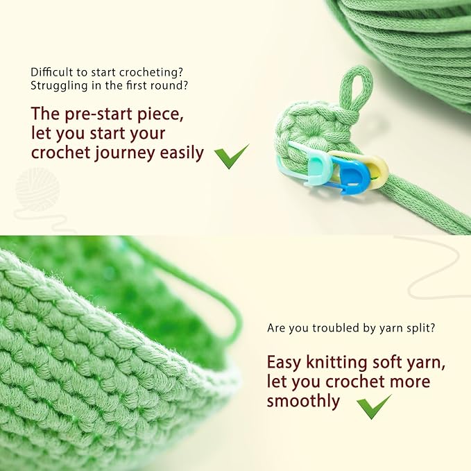 Crochet Kit for Beginners Adults - Bee Grow Up Starters Crochet Kit, Beginners Crocheting Kitting for Adults Teen, DIY Craft Gifts with Crochets Yarns, Hook, Step-by-Step Video, Instruction