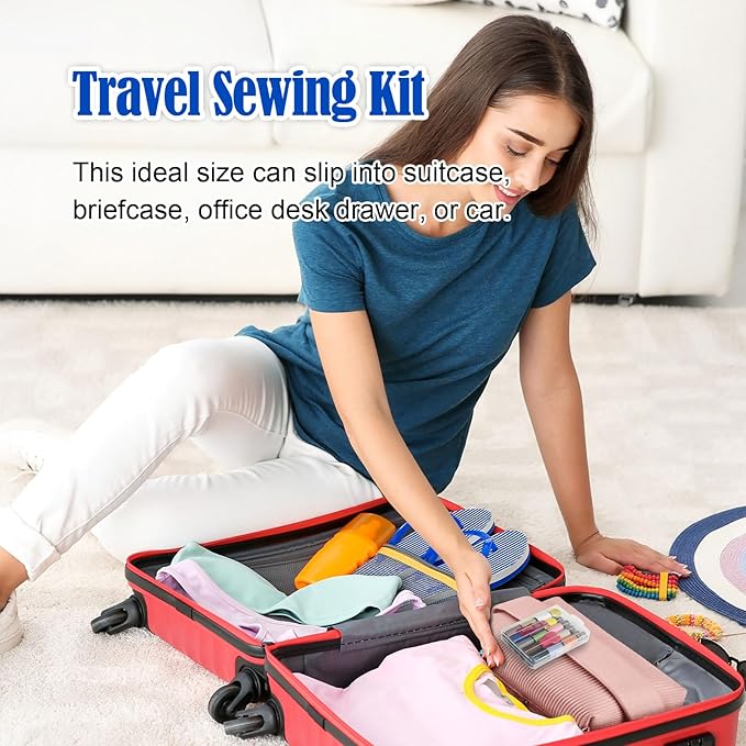 Mini Sewing Kit, Portable Sewing Kit, Portable Travel Sewing Box Kit for Adults Supplies Repair Project,1 Pack