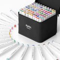 Alcohol Markers 80 Colors,Dual Tip Chisel & Fine Markers Set Waterproof Ink Alcohol Coloring Marker Art Marker Pens Drawing Gift for Painting,Note,Marking,White Barrel