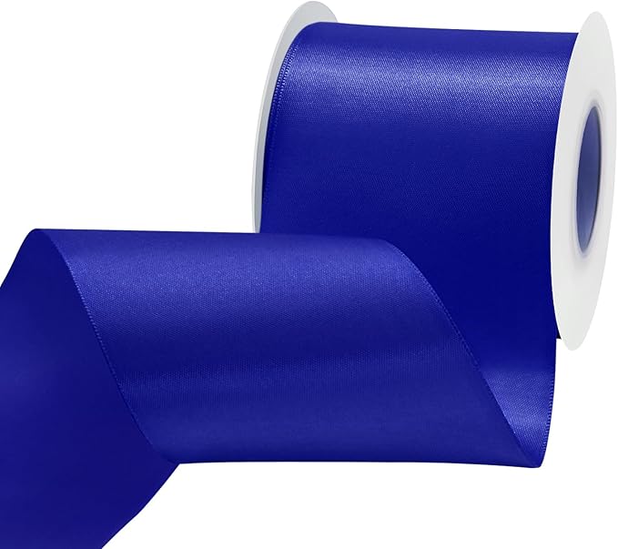 Cobalt Blue Satin Ribbon 3 inch X 15 Yards Polyester Ribbon for Gift Wrapping Very Suitable for Weddings Party Hair Bow Invitation Decorations and More