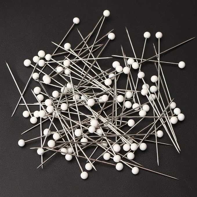 250 Pieces Sewing Pins Ball Glass Head Pins Straight Quilting Pins for Dressmaker Jewelry Decoration, White