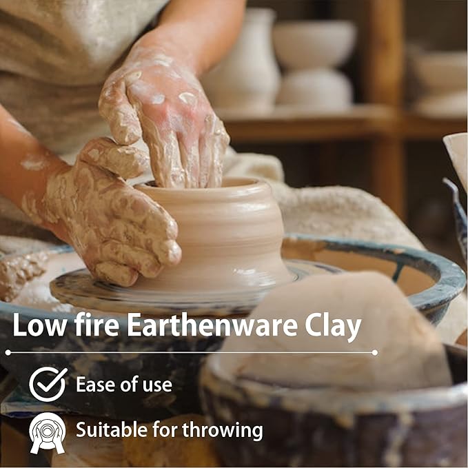 Old Potters Low Fire Pottery Clay White, 10 lbs (Cones 06-04) Made in USA Modeling Clay for Wheel Throwing and Hand Building, Pottery and Sculpting, Beginners, and Advanced