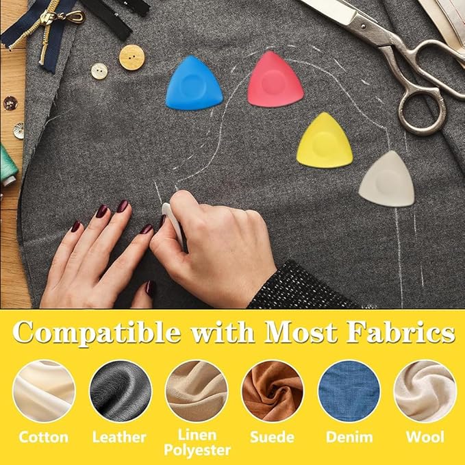 Tailors Chalk 4pcs,Sewing Fabric Chalk and Fabric Markers for Quilting, Craft,Sewing Supplies Accessories
