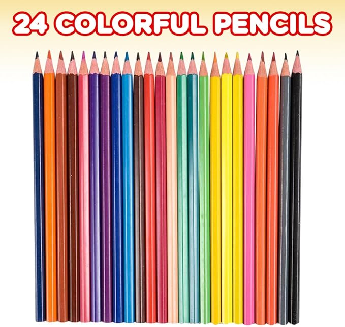 ArtCreativity Multicolor Pencils - 24 Pack of Pre-Sharpened Colored Pencils for Kids & Adults, Great for School Art Projects, Drawing, and Creative Coloring Fun