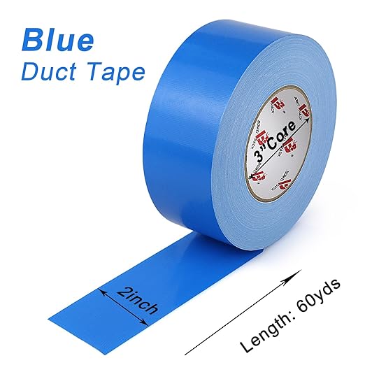 BOMEI PACK 2Inch Blue Duct Tape Heavy Duty,2 Inch x 60 Yards,Waterproof and Tear by Hand,Strong Strength,Residue Free,Flexible and All Weather-Value for Repair,Home and Professional Use (Blue)