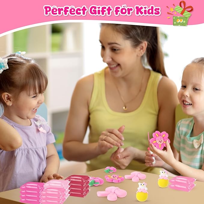 72 Pcs 38oz Air Dry Clay Bulk Modeling Magic Ultra Lightweight Foam Modeling Clay for Kids Adults DIY Gifts Party Arts Crafts and School Project Supplies(Pink)
