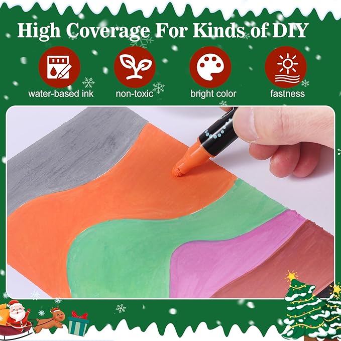 120 Colors Waterproof Dual Tip Acrylic Paint Pens, Dot & Fine Tip Premium Coloring Drawing Markers Set for Wood, Rock, Canvas, Glass, Ceramic Surfaces and DIY Crafts Making Art Supplies
