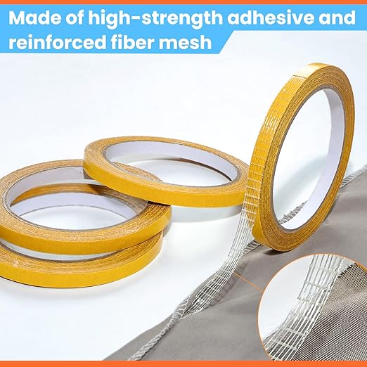 Double Sided Fabric Tape Heavy Duty for Hem, Fashion Dress, Cloth, Curtains, High Adhesive Sticky but Removable, No Sewing or Ironing Need, 0.31in x 33FT/10m x 4Rolls