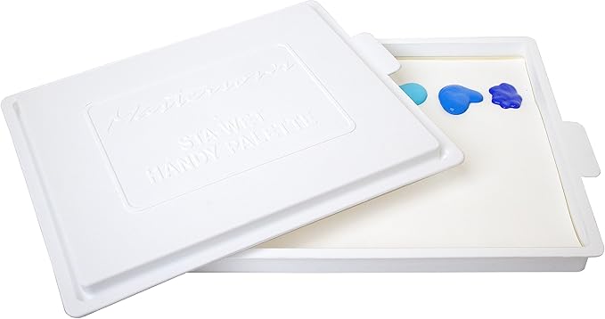 Masterson Sta-Wet Handy Palette Bundled Set, 8.5in x 7in Airtight Wet Painting Palette, with 30 Acrylic Paper Refill Sheets and 3 Sponge Refill Pack, Keeps Wet Paint Fresh for Days, Made in USA