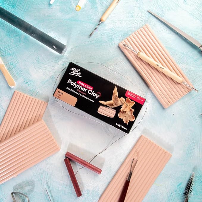 Mont Marte Make n Bake Polymer Clay 400gm Block - Beige