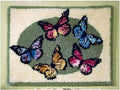 Latch Hook Kits, Butterfly DIY Latch Hook Rug Crafts for Adults Cushion Cross Stitch with Printed Canvas Pattern Embroidery for Home Decor Gift 52X38cm/20.5 Inch X15 Inch