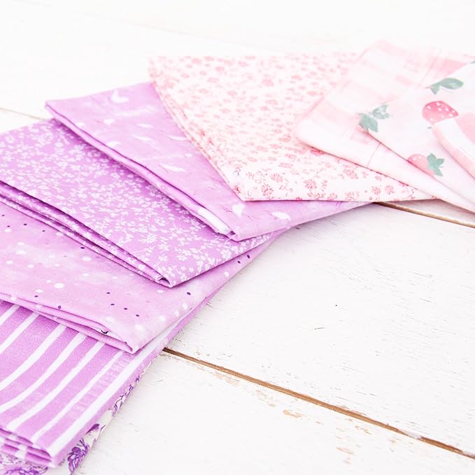 Threadart Exclusive 15 Fat Quarter Bundles - Baby Pastel Vintage Prints 100% Cotton Fabric - Premium 100% Cotton Quilting Fabric - No Duplicates - Full Size Fat Quarters 18"x21" - Baby Pastel