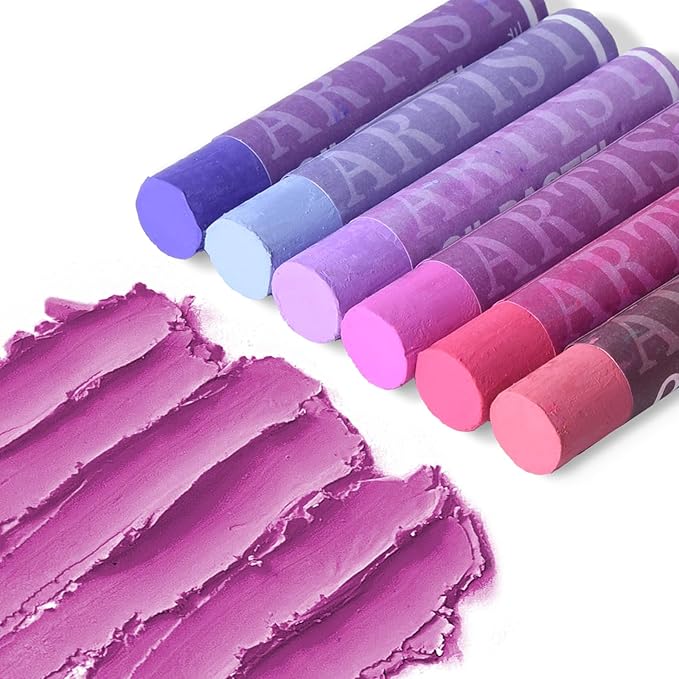qianshan Soft Oil Pastels Set of 12 Colors,Soft Texture Vibrant and Creamy Oil Crayons Pastels Art Supplies For Professional Artists Beginners Drawing.Orange&Purple