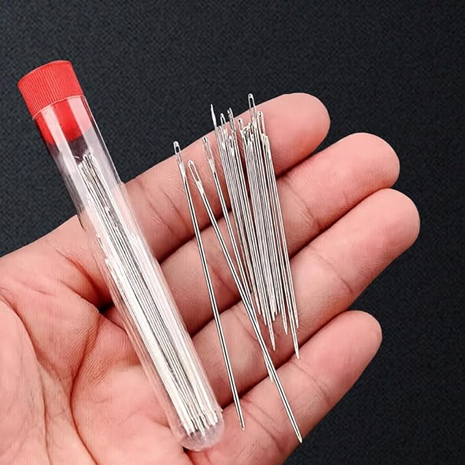 34 Piece Sewing Kit, Big Eye Steel Sewing Needles Kit, 37 PCS Stainless Steel Sewing Needle Kit, Long & Thin Handmade Quilting & Sewing Needles Kit for DIY Sewing