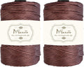 Maxee Premium Polyester Macrame Cord 3 mm × 218 yd (2 Pack),3mm 100% Polypropylene Macrame Cord,Ideal for Crochet, Wall Hangers, Bags, Rugs & DIY Crafts(Red Coffee)