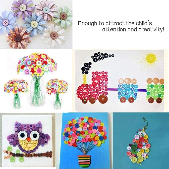 Greentime 4800-5000PCS Mix Color Assorted Sizes Round Resin Buttons for Crafts Sewing DIY Manual Button Handmade Ornament Buttons