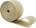 Mandala Crafts 2.5 Inch Elastic Silicone Gripper Tape for Clothing - 5 Yds Dotted Non Slip Elastic Band for Sewing - Beige Silicone Flat Fabric Stretchy Ribbon Straps