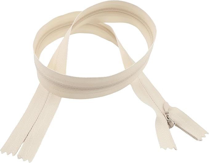 Leekayer 3# 6 Inch Invisible Zipper for DIY Tailor Sewing Craft 15cm Beige Nylon Coil Zippers Closed End Bulk 10 PCS/Pack (Beige,6")