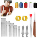 Big Eye Steel Sewing Needles Kit 34PCS | 5 Size Hand Sewing Needles Set with Case | Sharp Rust-Proof Steel Embroidery Needles (36-PCS)
