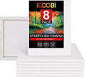 8 Pack 11x14 Stretched Canvases for Painting 100% Cotton White Painting Canvas, Art Canvases for Oil, Acrylic Paint & Other Painting Media, SCP11148-A