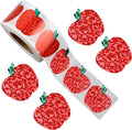 500Pcs Sparkly Laser Apple Decals for Teacher Rewards 1 roll Back to School Apple Stickers Roll for First Day of School Party Supplies Envelope Scrapbook Decor (Red)