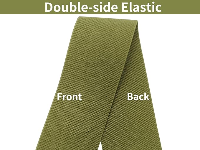 Olive Green Wide Knit Elastic Band for Sewing 3 inch 5yards Double-Side Twill Woven Elastic Heavy Stretch Elastic Spool Band for Sewing Pants Waist-Wigs-Skirts-Craft-DIY Projects