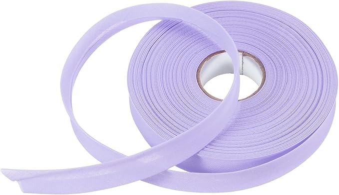 MECCANIXITY 3/4 Inch Single Fold Bias Tape Polyester Continuous Bulk Bias Tape for Sewing, Seaming Quilting Hemming Binding Crafts (Light Purple 25 Yards)
