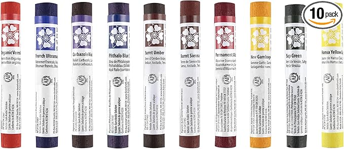 Daniel Smith Watercolor Sticks Starter Set of 10 Assorted Colors - Extra Fine Watercolors For Drawing or Painting - [Set of 10]