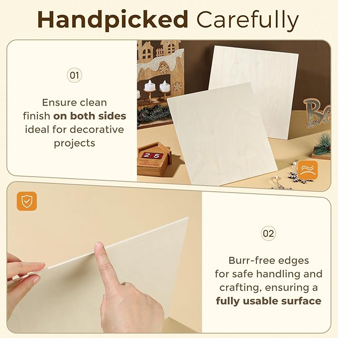 12 Pack Basswood Sheets 18"x18"x1/8", 3mm Basswood for Laser Cutting, Wood for Laser Cutting and Engraving, Laser Engraver Blanks, DIY Architectural Models Making, Wood Engraving