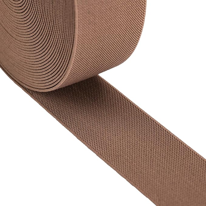 Strapcrafts 3-Inch Wide by 2-Yard Colored Woven Elastic Band,Dark Brown 14010
